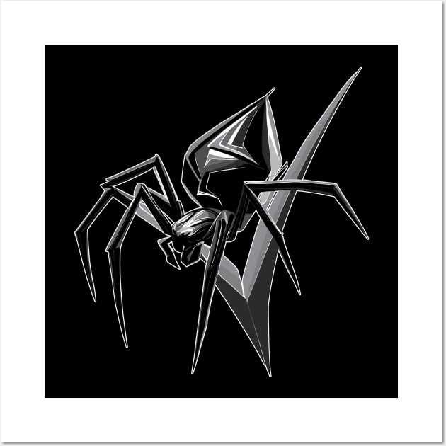 Spooky Black Spider Wall Art by TomFrontierArt